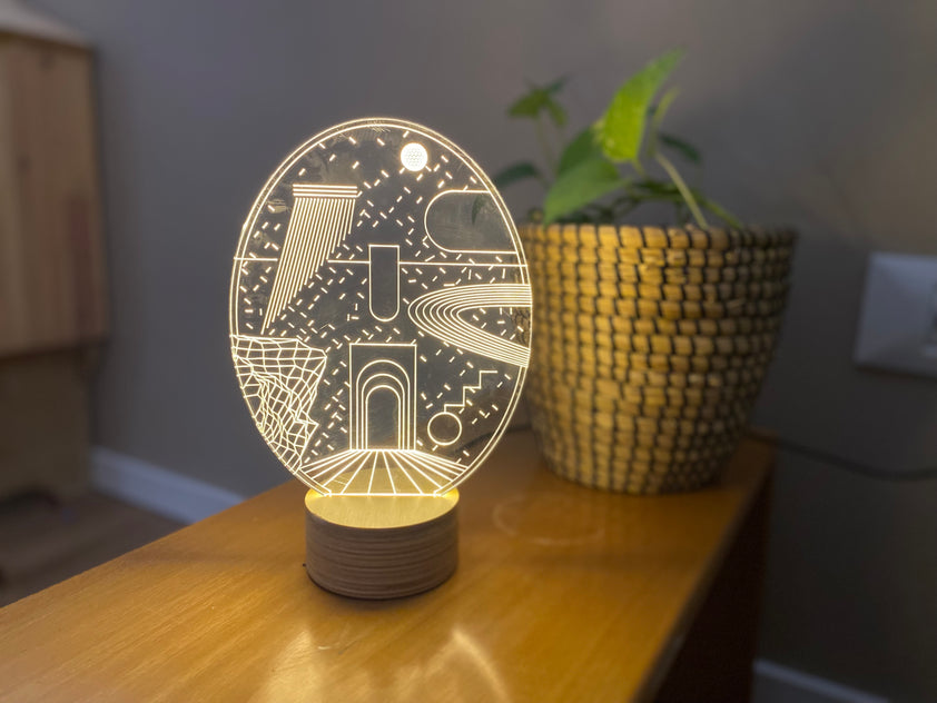BULB Optical Illusion 2D To 3D Table Lamp – Studio Cheha