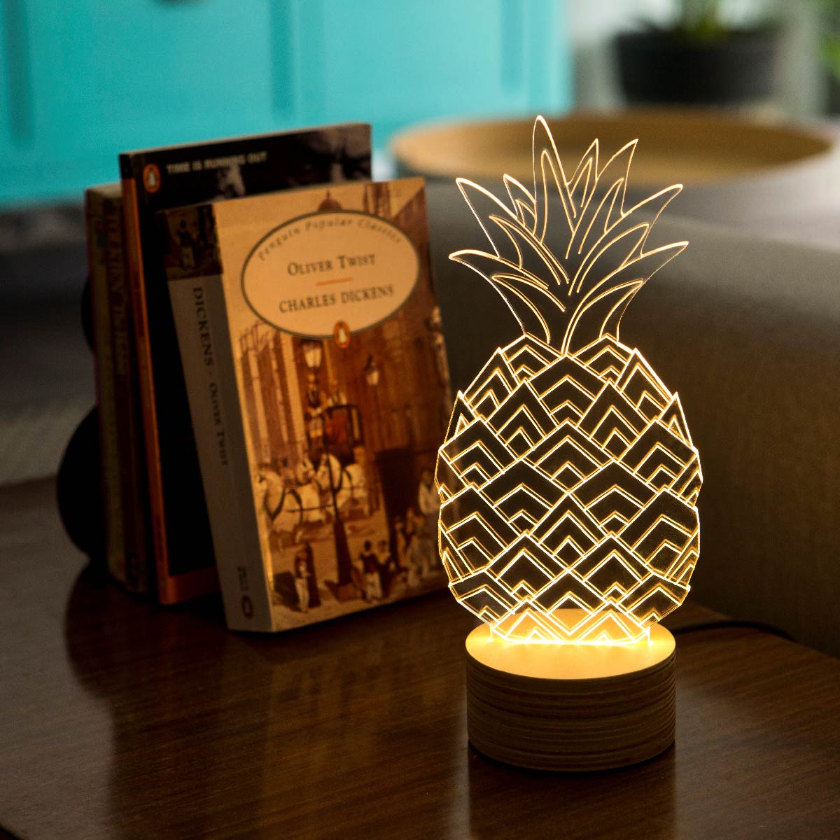 pineapple plant light PINEAPPLE Optical Illusion 2D To 3D Table Lamp – Studio Cheha
