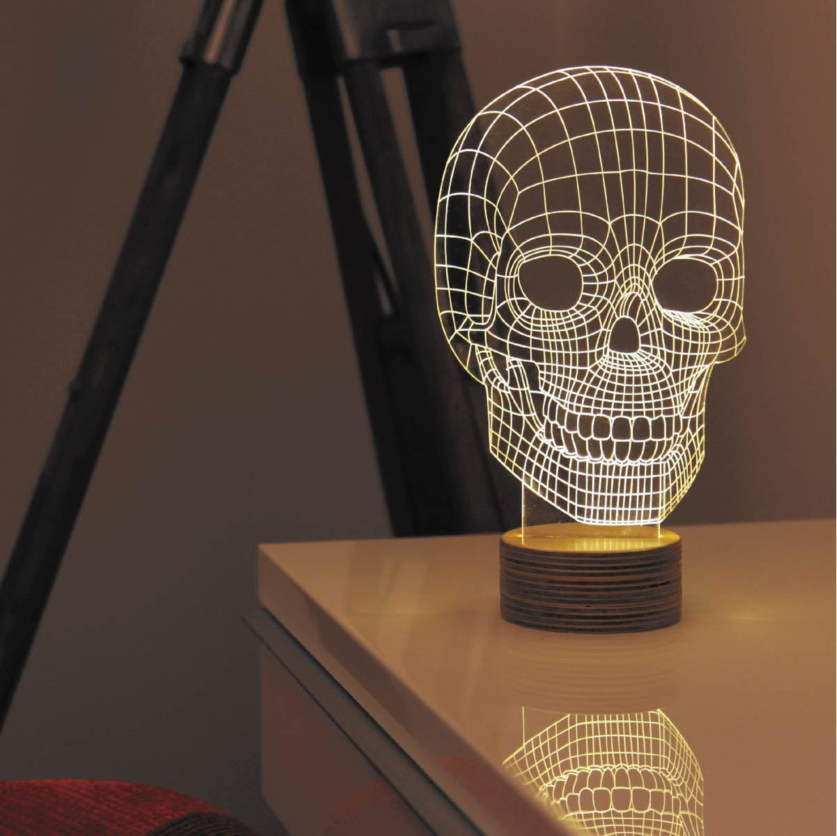 SKULL BULBING Optical Illusion 2D To 3D Table Lamp, Eco Friendly LED ...