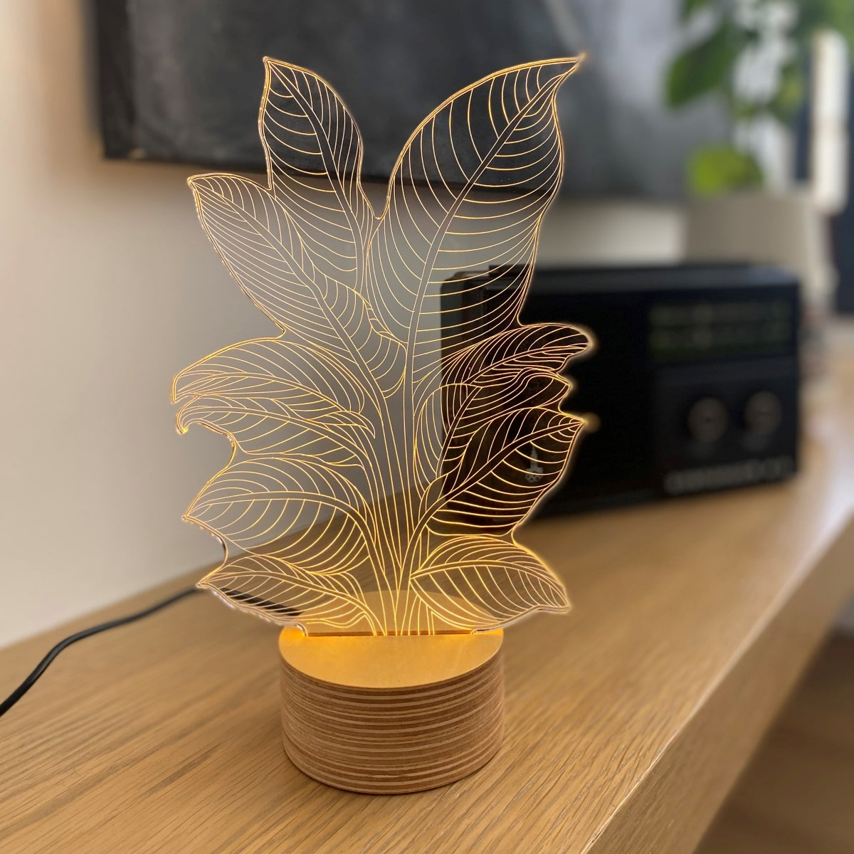 HELICONIA BULBING Optical Illusion 2D To 3D Table Lamp Eco Friendly LED ...