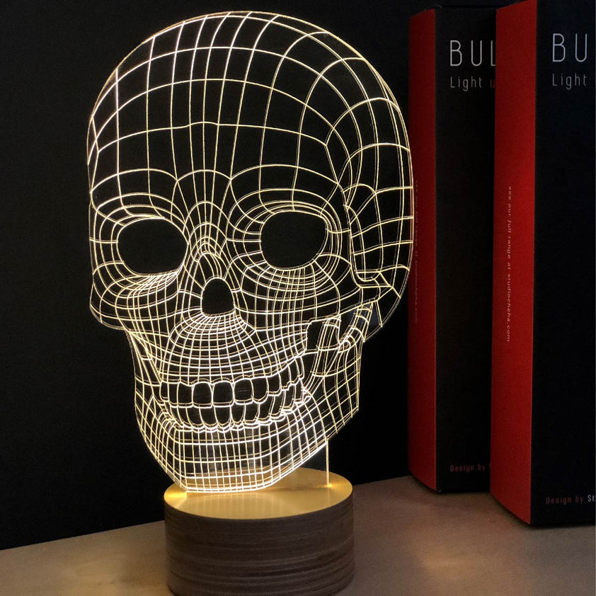 SKULL BULBING Optical Illusion 2D To 3D Table Lamp, Eco Friendly LED ...