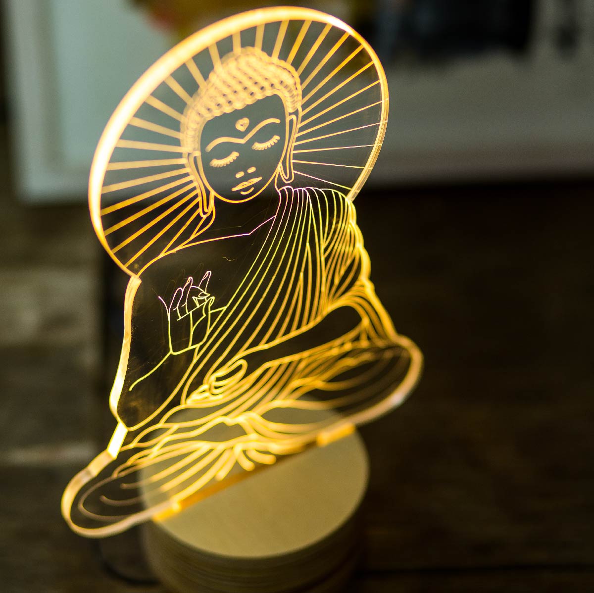 BUDDHA BULBING Optical Illusion 2D To 3D Table Lamp – Studio Cheha